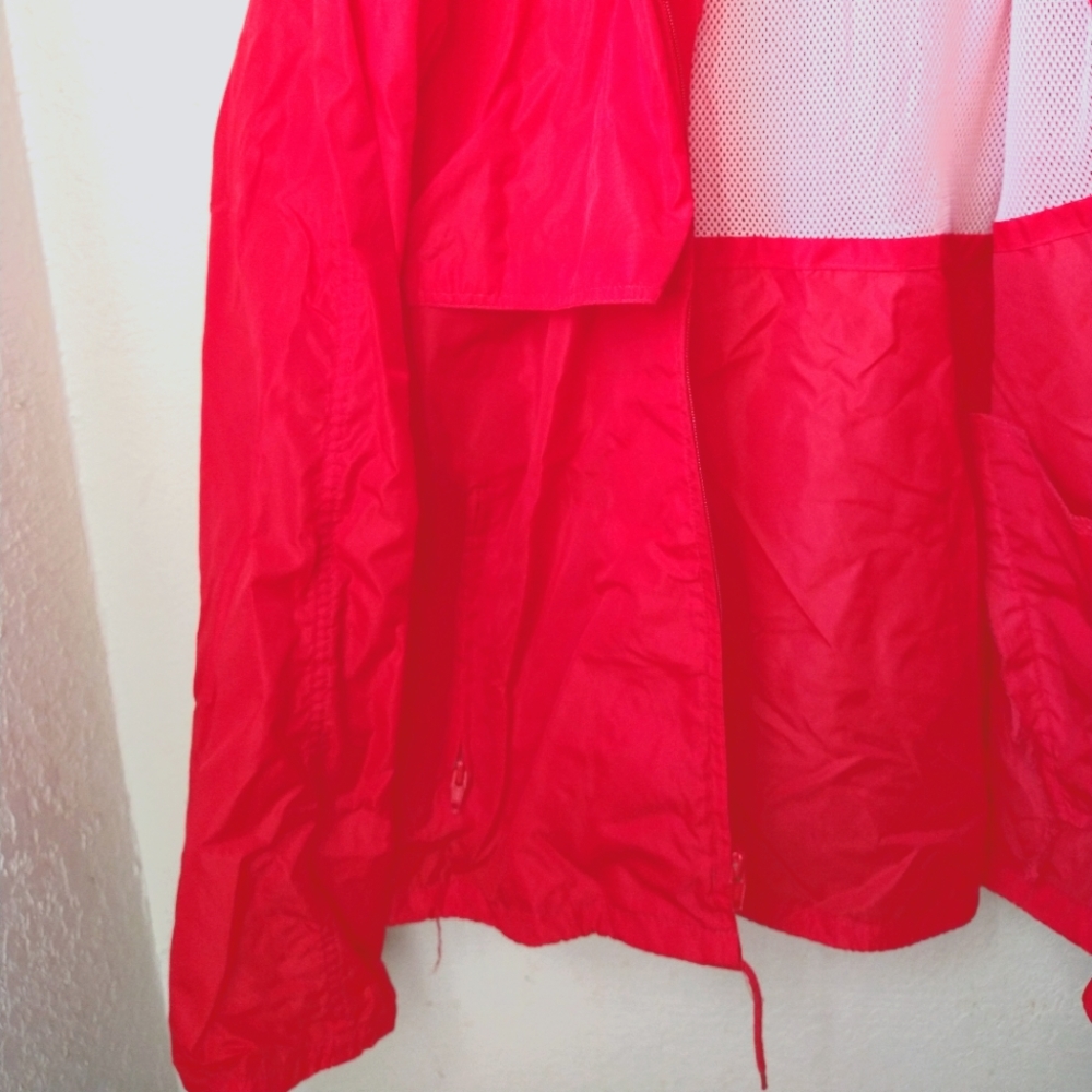 Bright Red Eddie Bauer wind breaker